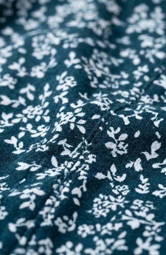 Crinkle Fabric Patterned Tunic 0504-04 Petrol 0504-04