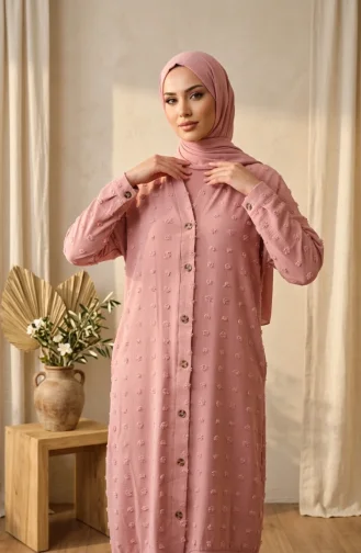 Aerobin Fabric Cardigan With Pom-Pom Buttons 0266-01 Powder Pink 0266-01