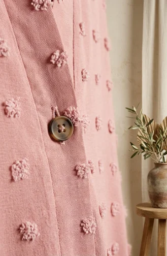 Aerobin Fabric Cardigan With Pom-Pom Buttons 0266-01 Powder Pink 0266-01
