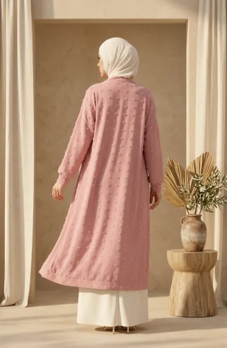 Aerobin Fabric Cardigan With Pom-Pom Buttons 0266-01 Powder Pink 0266-01