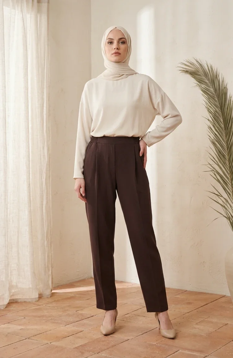 Karottenhose Mit Elastischem Bund Modell 4002-07 Braun 4002-07