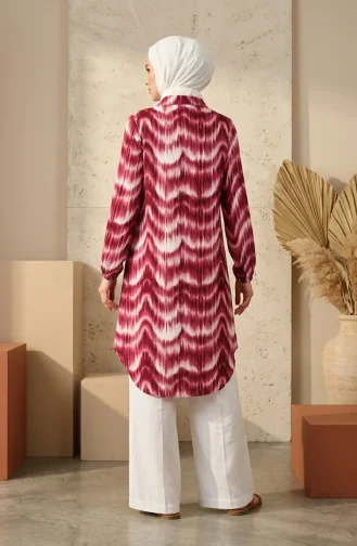 Tunique En Viscose à Col Chemise 0273-01 Bordeaux 0273-01