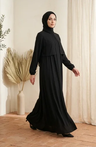 Pileli Robalı Ferace 5085-01 Siyah