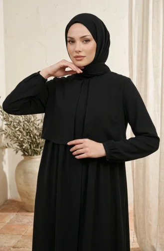 Pileli Robalı Ferace 5085-01 Siyah