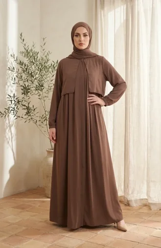 Plissierter Robe Abaya 5085-04 Milchkaffee 5085-04