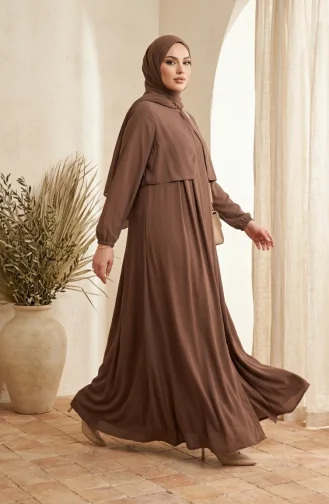 Plissierter Robe Abaya 5085-04 Milchkaffee 5085-04