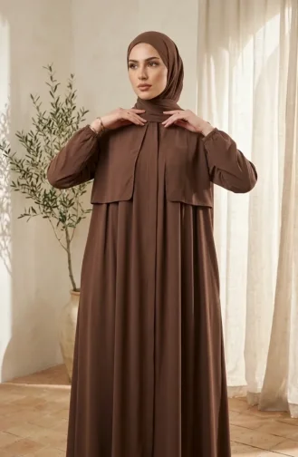 Plissierter Robe Abaya 5085-04 Milchkaffee 5085-04