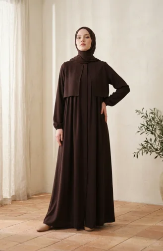 Plissierte Joch-Abaya 5085-05 Braun 5085-05