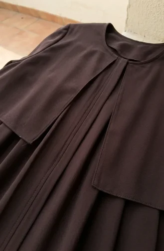 Plissierte Joch-Abaya 5085-05 Braun 5085-05