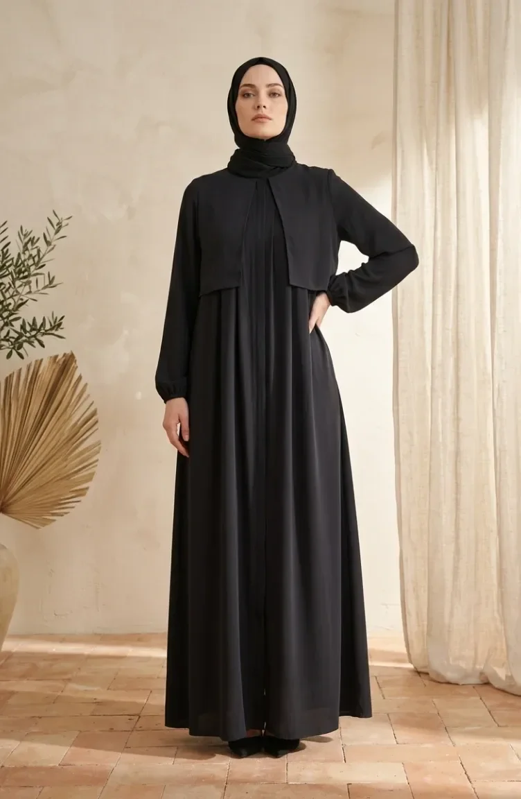 Plissierter Robe Abaya 5085-06 Rauchgrau 5085-06
