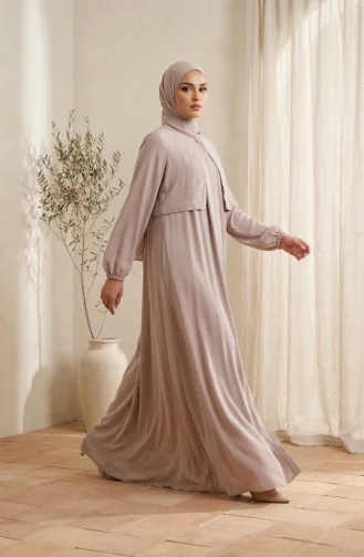 Plissierte Robe Abaya 5085-07 Nerz 5085-07