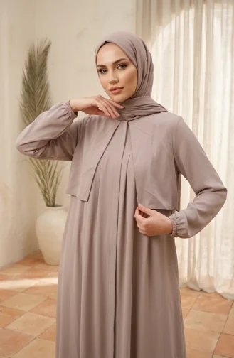 Plissierte Robe Abaya 5085-07 Nerz 5085-07