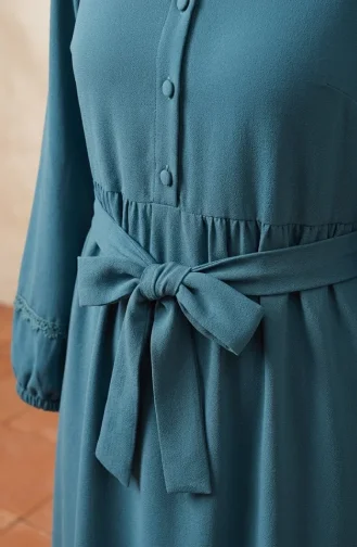 Kleid Mit Spitzendetails Und Gürtel 5086-06 Mintgrün 5086-06