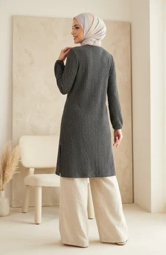 تونيك مزدوج الطبقات بأكمام مطاطية 0552-02 رمادي داكن 0552-02