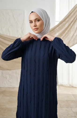 تونيك بتفاصيل كشكشة 0553-01 أزرق داكن 0553-01