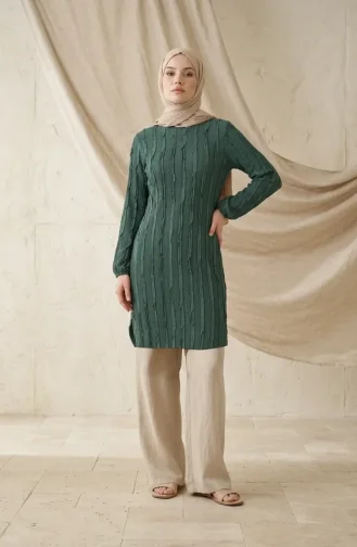 Ruffle Detail Tunic 0553-06 Green 0553-06