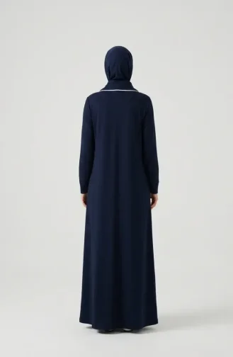 عباية بأزرار مزدوجة الخيوط 71176-06 لون كحلي 71176-06