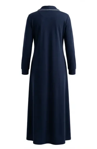 عباية بأزرار مزدوجة الخيوط 71176-06 لون كحلي 71176-06