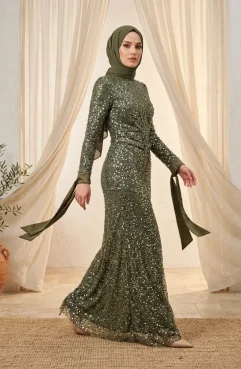 Black Hijab Evening Dress 8146-04 | Sefamerve Black Hijab Evening Dress 8146-04 | Sefamerve