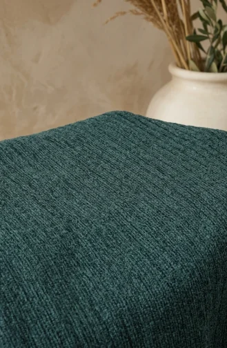 Kleid Aus Bubble-Stoff Mit Elastischen Ärmeln Und Gürtel 0510-01 Grün 0510-01