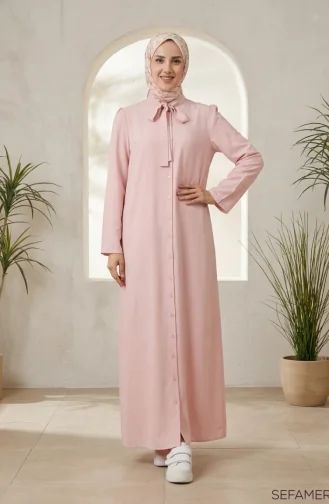 Robe Boutonnées col Nœud 5111-07 Rose 5111-07