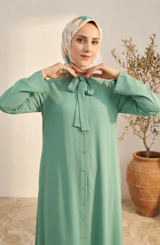Robe Boutonnée à Col Noué 5111-08 Vert Eau 5111-08