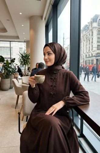 طقم من قطعتين مع تنورة من قماش مزدوج، 5721-03 بني 5721-03
