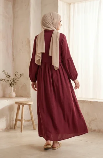 Muslin Fabric Button-Down Yoke Dress 2277-03 Rose Pink 2277-03
