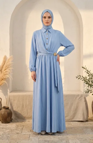 Robe Hijab Bleu Glacé 0319-02
