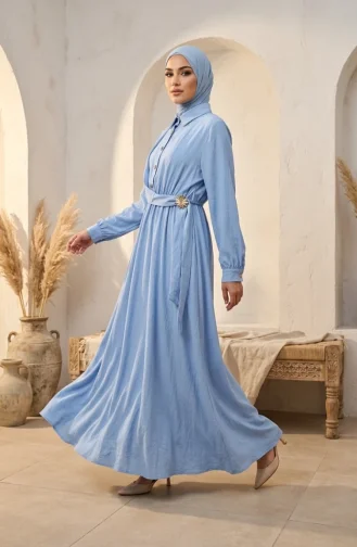 Robe Hijab Bleu Glacé 0319-02