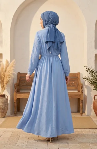 Robe Hijab Bleu Glacé 0319-02