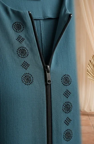 Plus Size Abaya Mit Steinmuster 6007-08 Hellgrün 6007-08