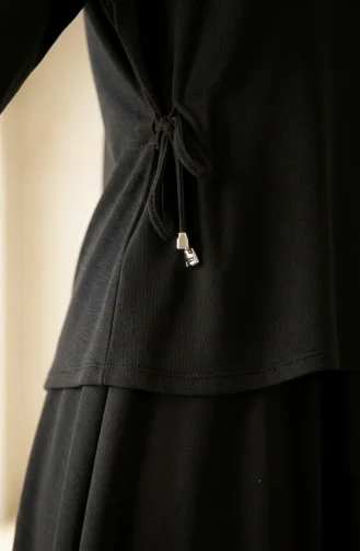 Ensemble Hijab Deux Pièces Oysho En Tissu à Lacets Composé D`un Chemisier Et D`une Jupe Référence 5660-01 Noir 5660-01