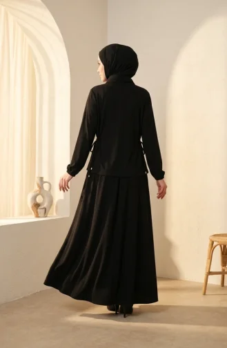 Ensemble Hijab Deux Pièces Oysho En Tissu à Lacets Composé D`un Chemisier Et D`une Jupe Référence 5660-01 Noir 5660-01