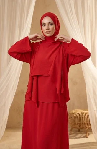 Ensemble Deux Pièces Cape Coupe Décontractée 2274-05 Rouge 2274-05