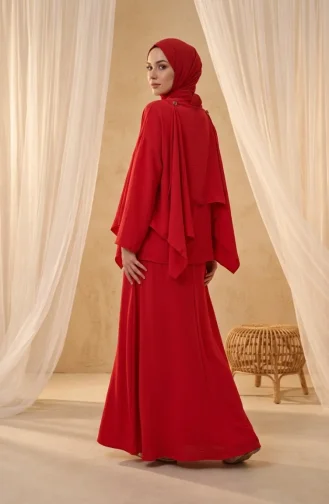 Ensemble Deux Pièces Cape Coupe Décontractée 2274-05 Rouge 2274-05