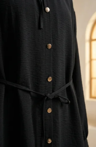 Button-Down Tunic And Pants Two-Piece Set 2276-05 Black 2276-05