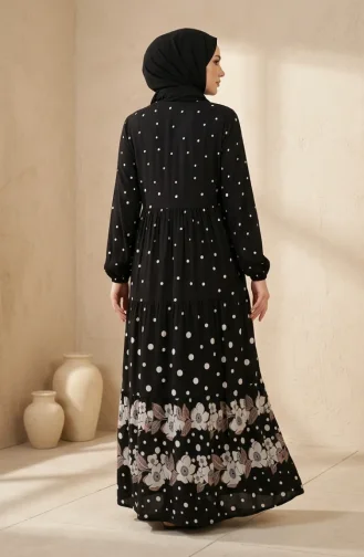 Robe à Pois En Viscose à Volants Noire Réf. 5587-03 5587-03