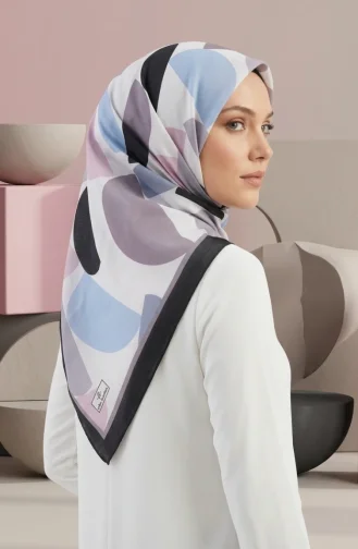 Patterned Soft Scarf 70246-13 Powder Blue 70246-13