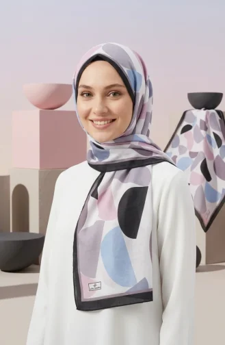 Patterned Soft Scarf 70246-13 Powder Blue 70246-13