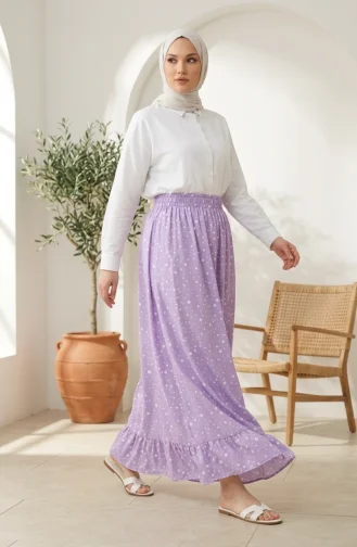 Jupe à Pois Taille élastique 0312-03 Lilas 0312-03