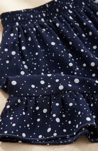 Jupe à Pois Taille élastique 0312-04 Bleu Marine 0312-04