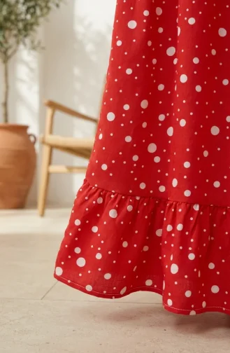 Jupe à Pois Rouge à Taille élastique 0312-05 0312-05