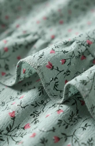 Jupe à Motif Floral Avec Taille élastique 0313-04 Kaki 0313-04