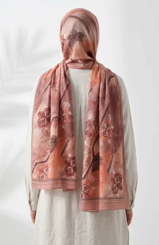 Floral Patterned Amber Scarf 70359-04 Onion Peel 70359-04