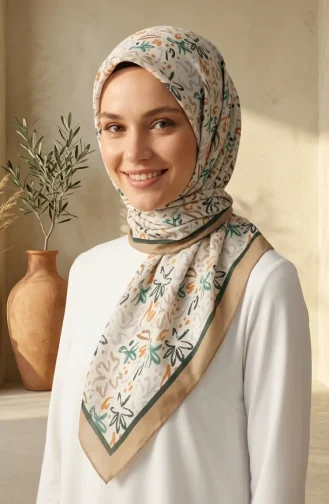 Digital Rayon Scarf 70361-01 Milk Coffee 70361-01