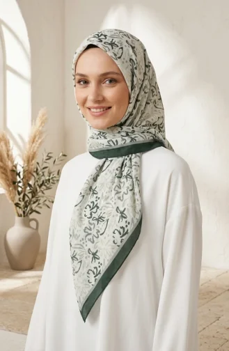 وشاح من الحرير الصناعي الرقمي 70361-07 أبيض 70361-07
