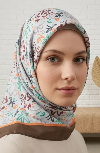 وشاح من الحرير الصناعي الرقمي 70361-09 بني 70361-09