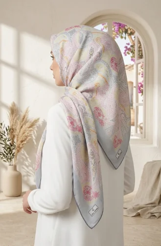 Digitaler Rayon-Schal 70363-02 Silbergrau 70363-02
