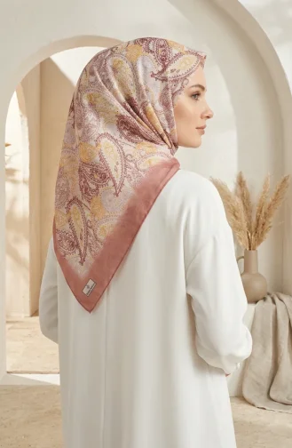 وشاح من الحرير الصناعي الرقمي 70363-04 لون قشر البصل 70363-04